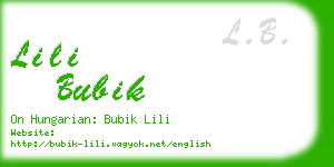 lili bubik business card